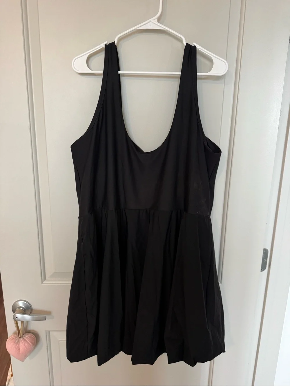 Old Navy Black Square Neck Bubble Athletic Dress